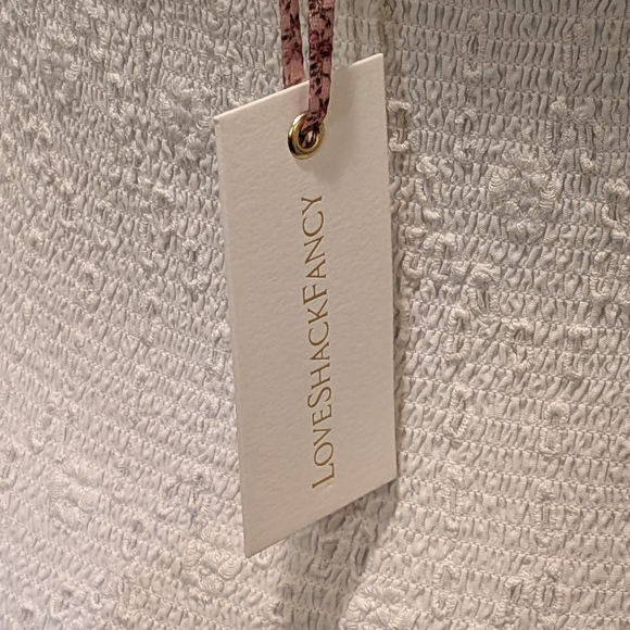 NWT LoveShackFancy XL Jayce 100% Indian Cotton Smocked Ajouré Design Mini Dress - Picture 15 of 16